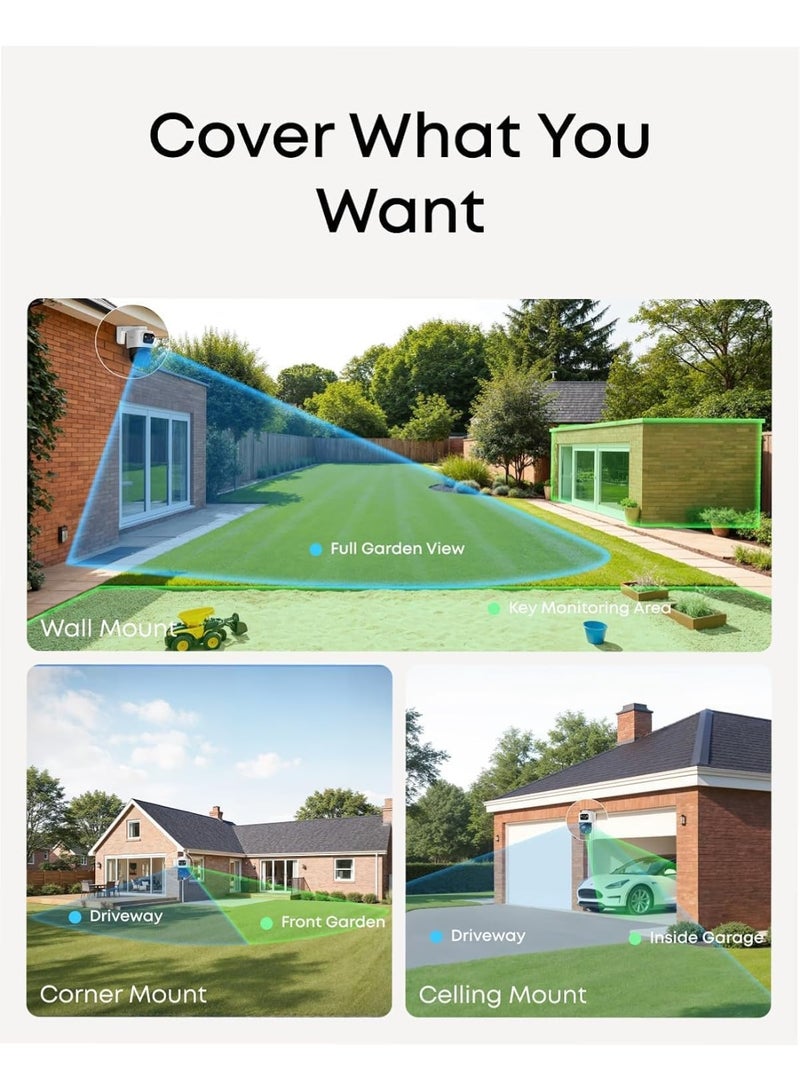 eufy Security PoE Bullet-PTZ CCTV Camera S4 Add-On, Wired Outdoor Cam, 4K UHD Triple Lens, 122° FOV, 360° Pan & Tilt, 8× Auto Zoom, AI Tracking, Red & Blue Lights, Colour Vision, 24/7 Recording, IP65 - Image 5